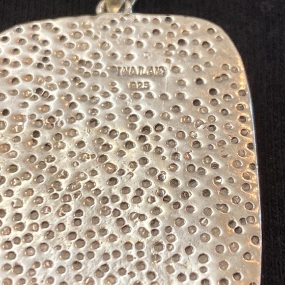 Beautiful mid century vintage Art Deco inlaid .925 sterling pendant - Picture 2 of 7